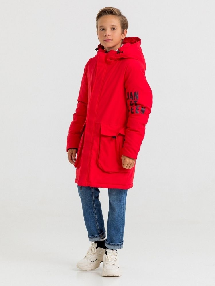 Красная зимняя куртка для мальчика