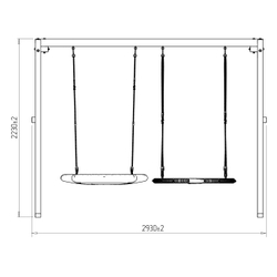 Деревянные качели с качелями гнездо 100 см и качелями гнездо Свиби
