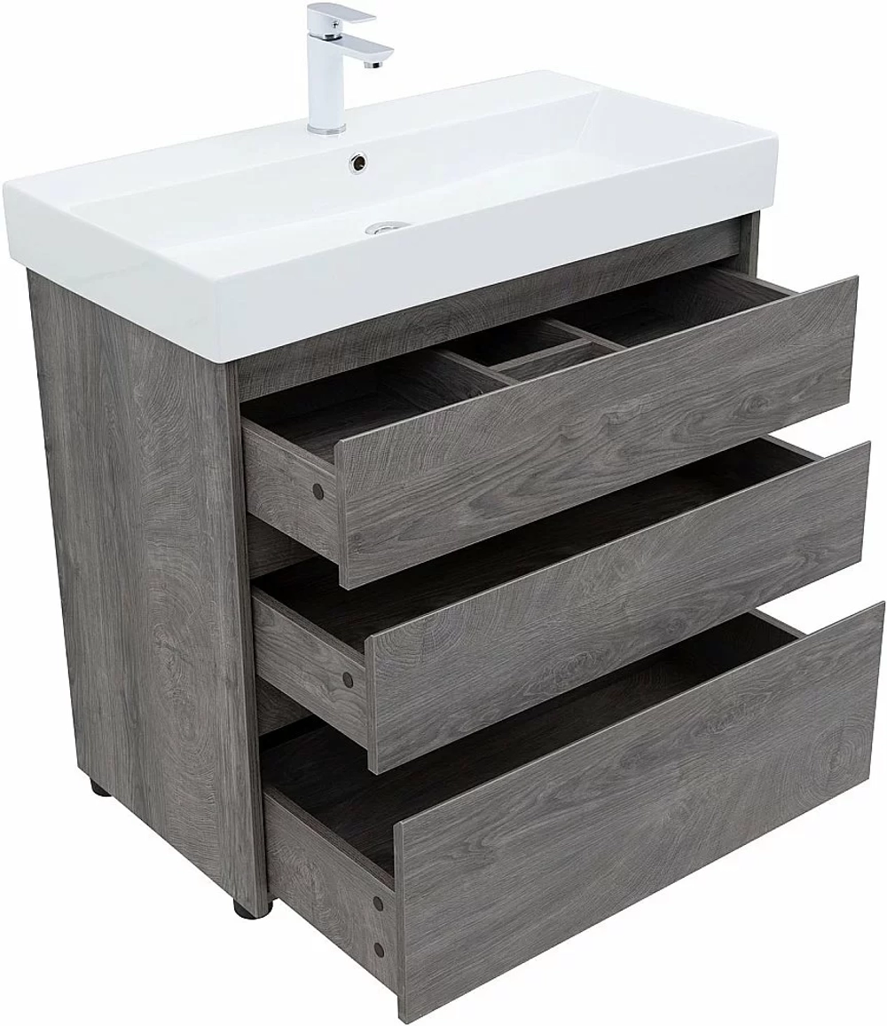 Тумба с раковиной Aquanet Nova Lite 302476 85 дуб рошелье