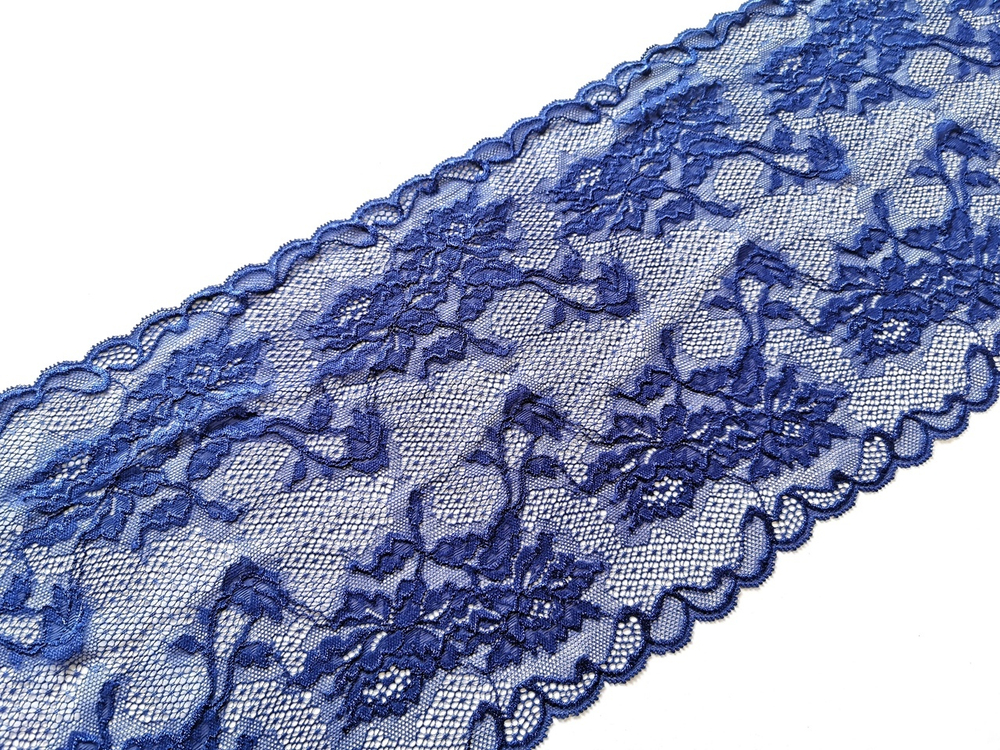 Эластичное кружево, 21 см, синий (Артикул: EK-1051), м