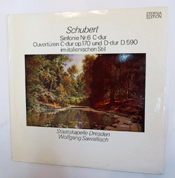 Винтажная виниловая пластинка Schubert Шуберт Франц Staatskapelle Dresden, Wolfgang Sawallisch Sinfonie Nr. 6 C dur Ouverturen C dur Op. 170 Und D dur D. 590 Im Italienischen Stil (GDR 1972)