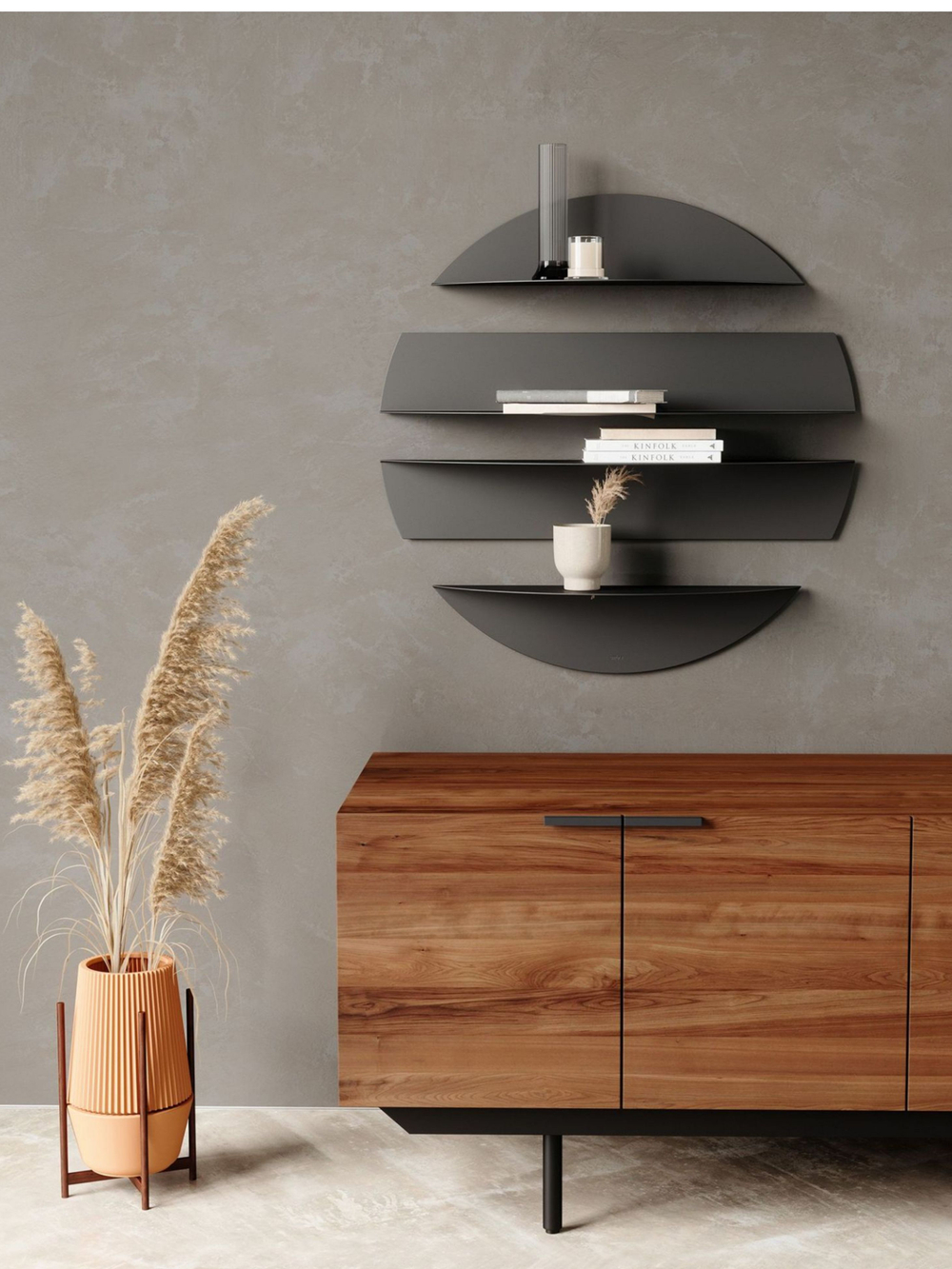 MetaDec Комплект полок Круг, 54см, черные