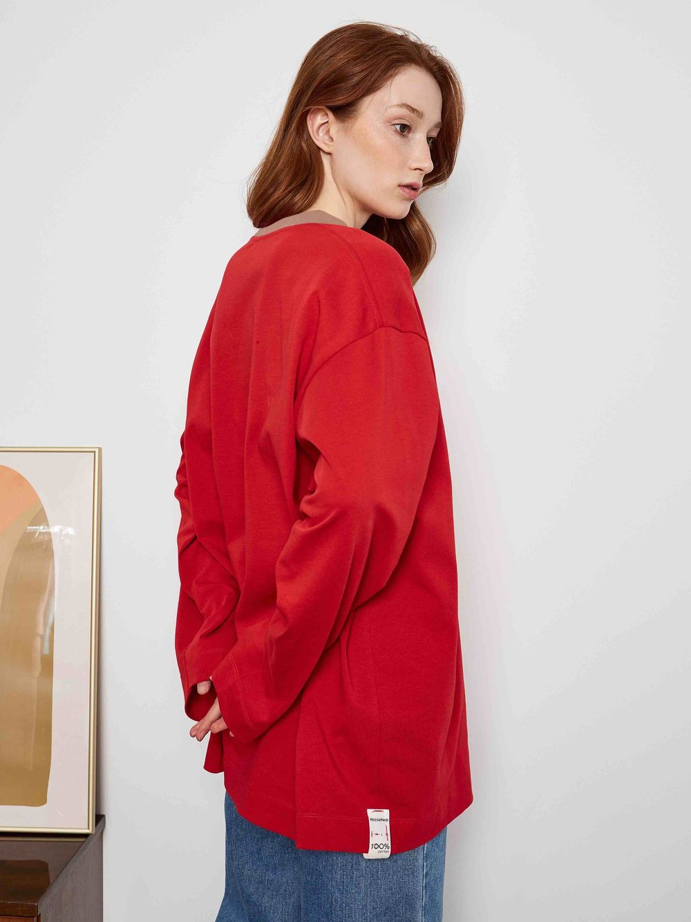 Лонгслив Toccotwo Nude neck Красный