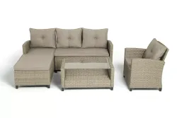 "Атланта" лаунж-зона из искусственного ротанга, цвет соломенный