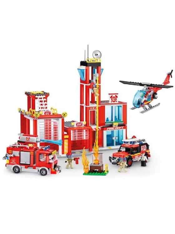 Конструктор Пожарный участок 976 деталей с мини фигурками