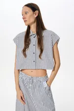 Рубашка Kraizy Stripes короткая без рукава белая