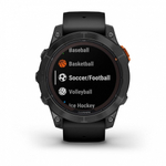 Умные часы Garmin Fenix 7 Pro Solar Edition серый с черным ремешком