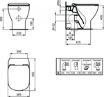 Напольный пристенный унитаз соло Ideal Standard TESI AquaBlade® T0077V3