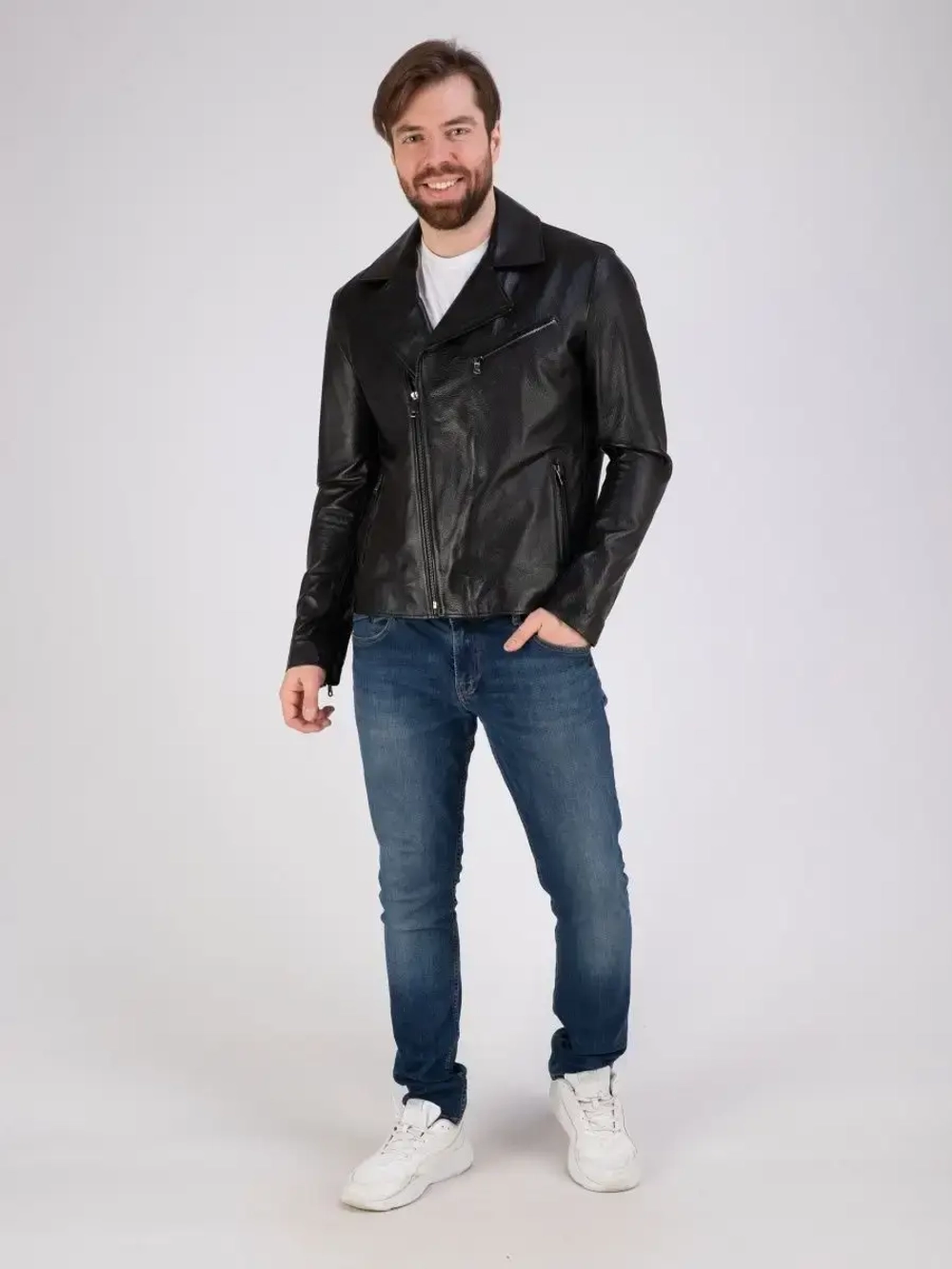 Кожаная куртка демисезонная косуха