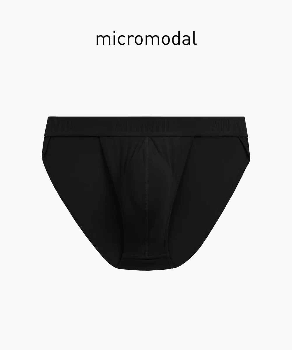 Мужские трусы слипы танга Atlantic, 1 шт. в уп., микромодал, черные, MP-1591