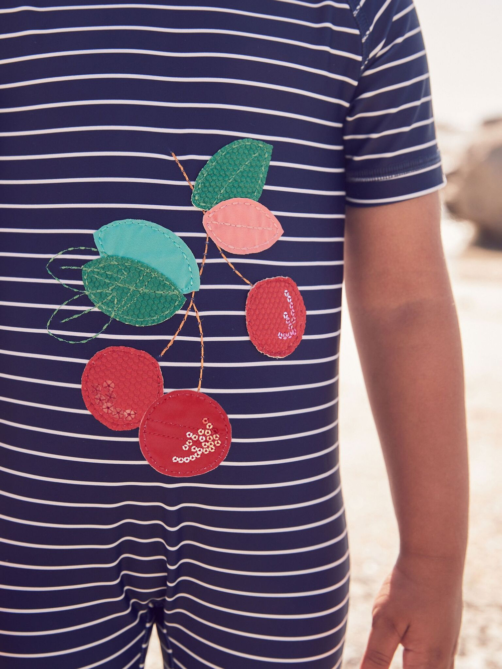 Купальник слитный на молнии для девочки Next E77-667, Темно-синий