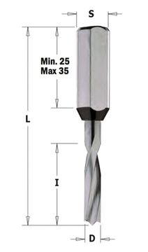 Сверло глухое монолитное 8x22x57,5 Z=2+2 S=10x27 RH CMT 310.080.21