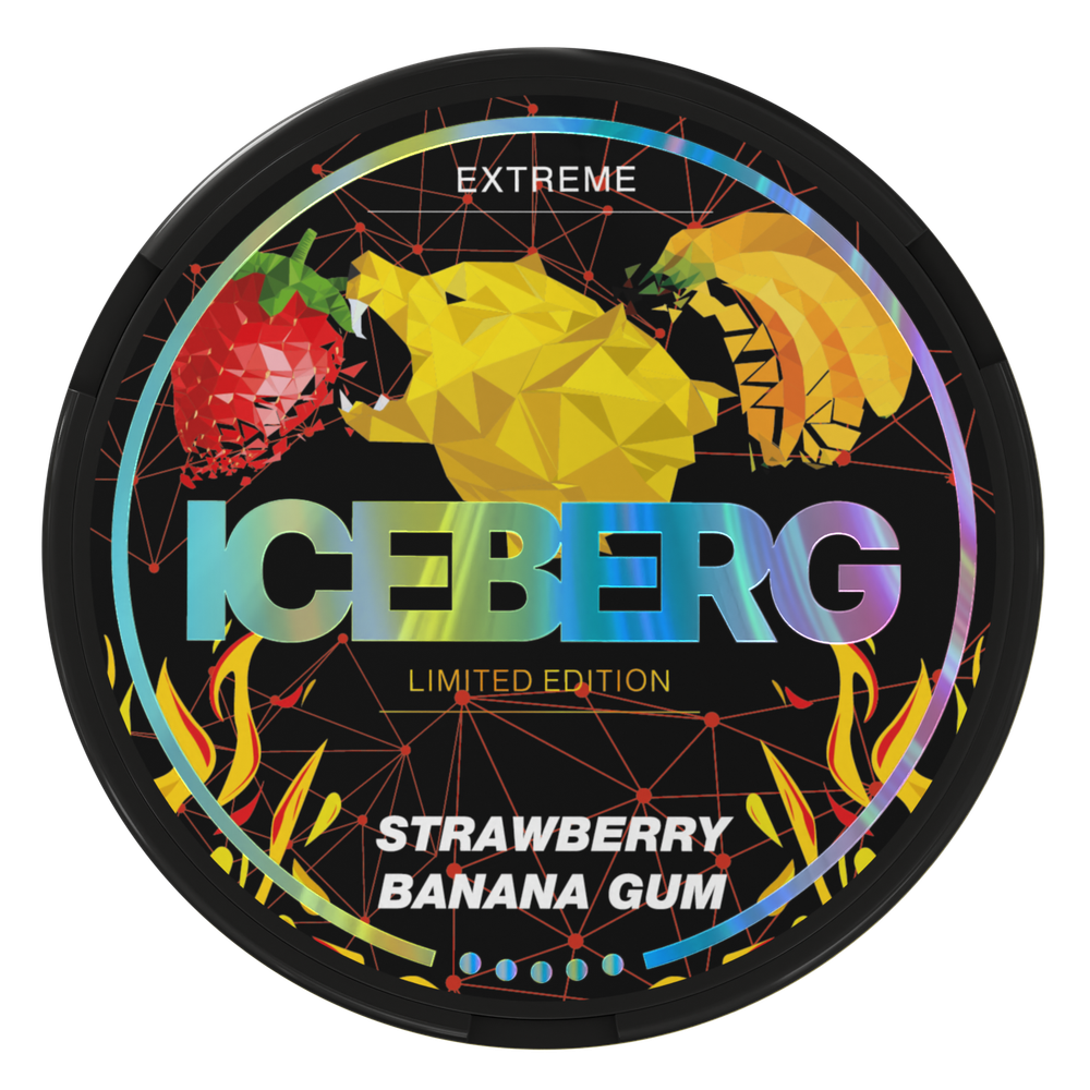 ICEBERG LIMITED- STRAWBERRY BANANA GUM (130мг) Жвачка со вкусом клубники и банана
