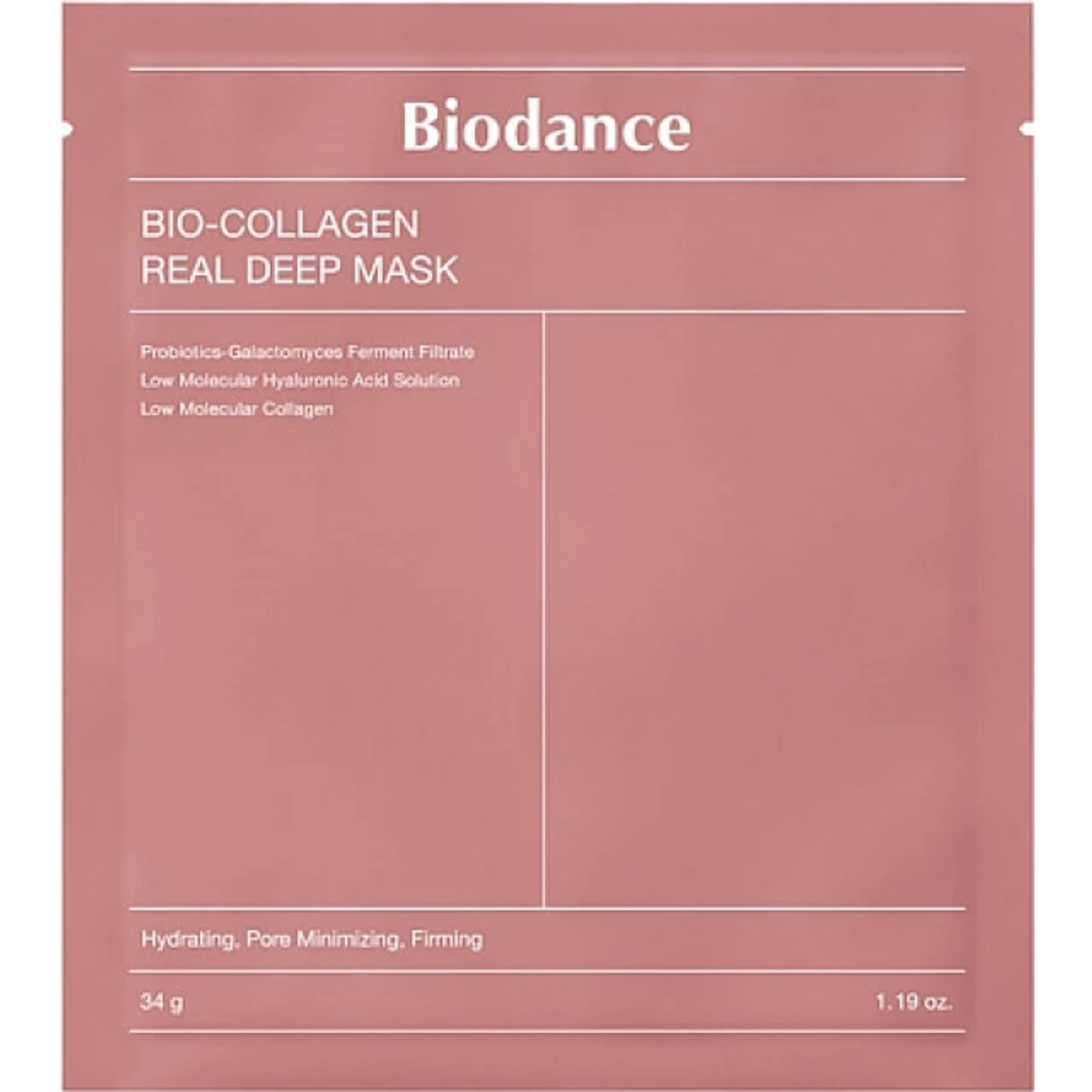 Biodance Глубокоувлажняющая гидрогелевая маска для лица с коллагеном -Bio Collagen-Real Deep Mask, 34г*4