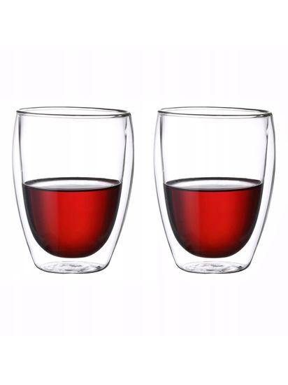 Набор стеклянных стаканов 2 шт. 350 мл. Kamille KM 9008 с двойными стенками