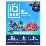 IQBAR, Батончики с растительным протеином, дикая голубика, 12 батончиков по 45 г (1,6 унции)