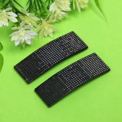 Зажимы для волос 2шт «KRASA - Aks», стразы, прямоугольник, цвет черный, 8*2,5см