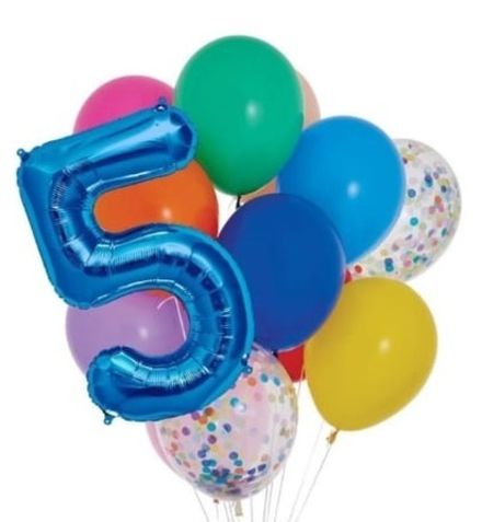 Букет цветных шаров "С цифрой для мальчика"