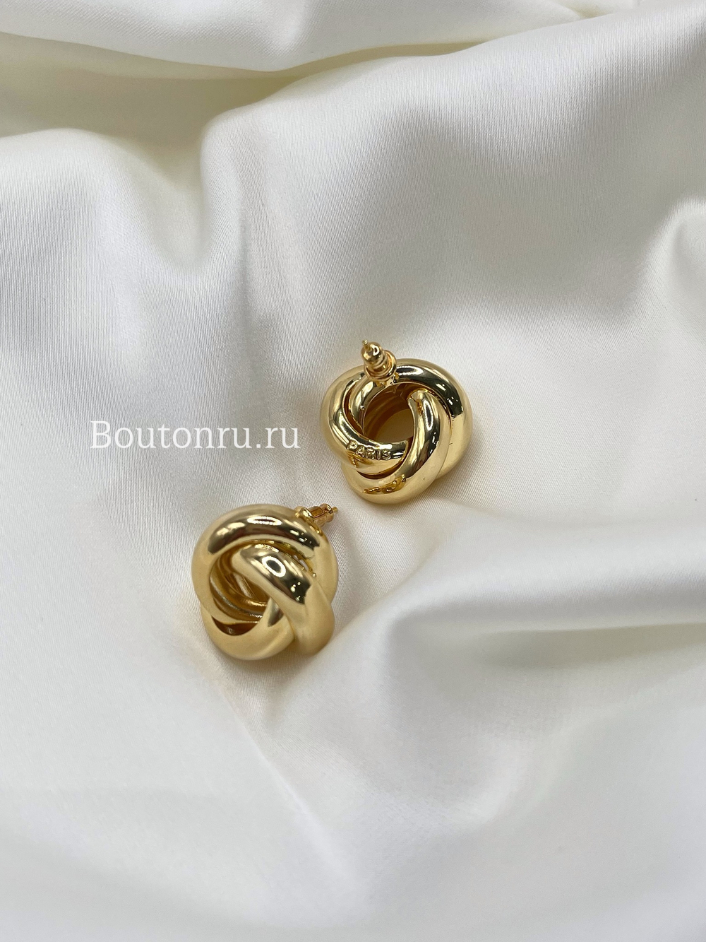Серьги спираль золотистые Paris