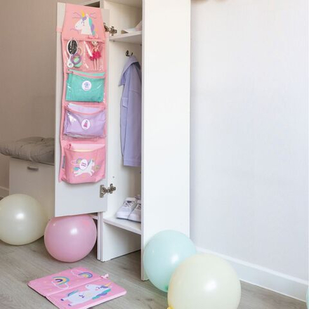 Набор для детского сада: кармашек, коврик, наклейки. Единорог