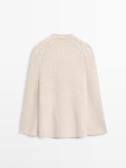 Massimo Dutti Трикотажная накидка с разрезами, дымчатый