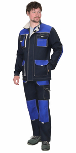Куртка "Двин" синяя с васильковым и молочной отделкой (ЧЗ)