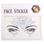 Наклейки-стразы Alingar, акриловые, "Декор для лица", оформление зоны лба и глаз, ассорти, пакет с европодвесом