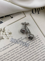Запонки серебристые "Узел"