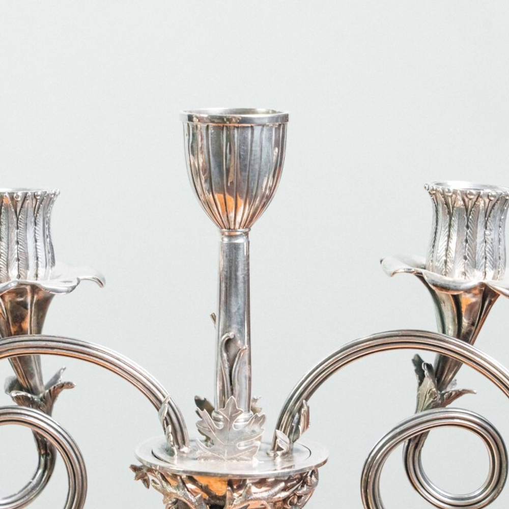 Парные Сицилианские канделябры из серебра