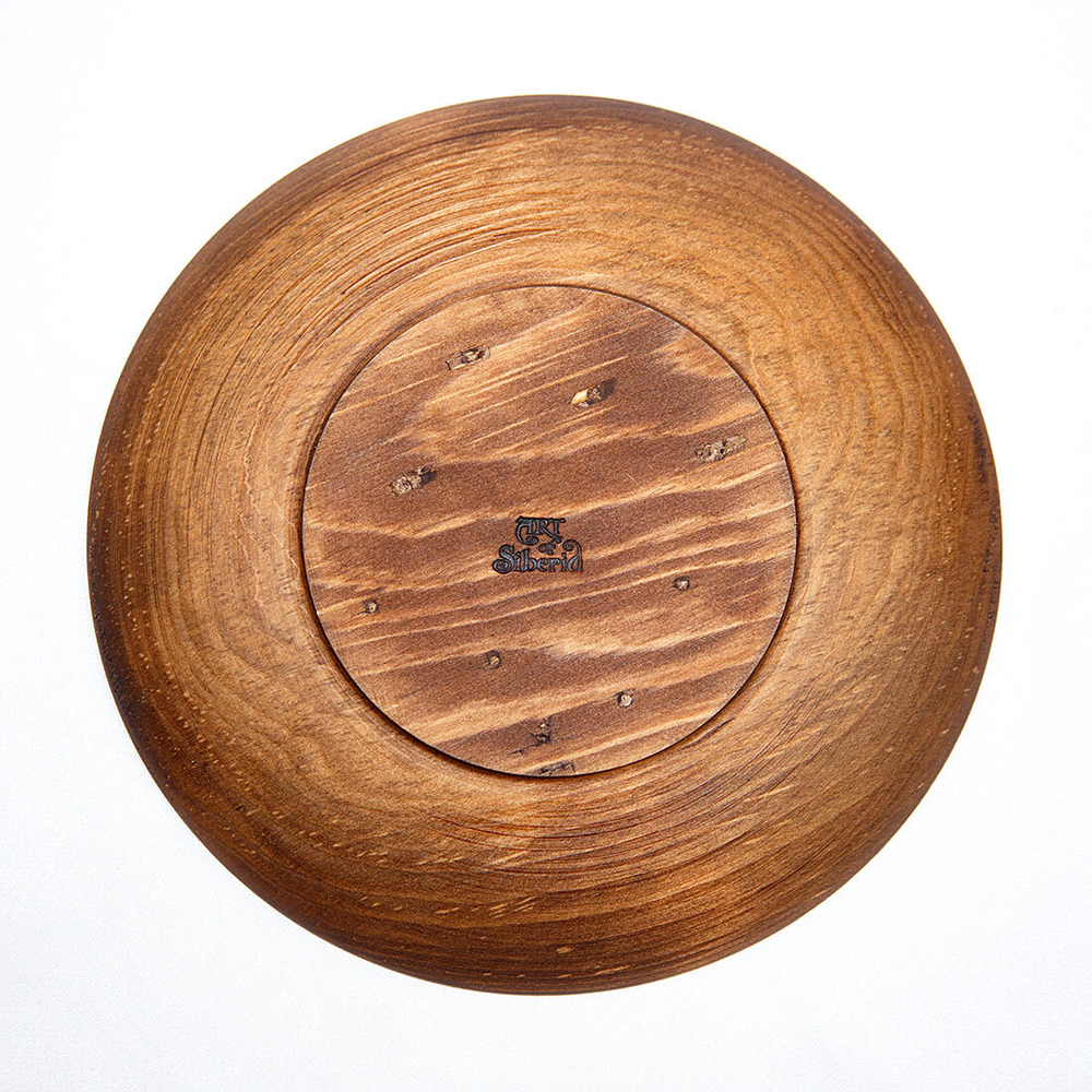 Тарелка-чаша Art of Siberia из сибирской пихты, плоская, диаметром 20,5 см. T59