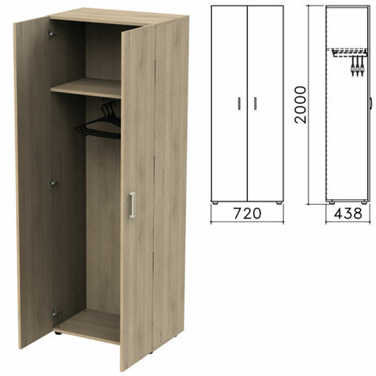 Шкаф для одежды "Приоритет" 720х438х2000, кронберг (КОМПЛЕКТ)