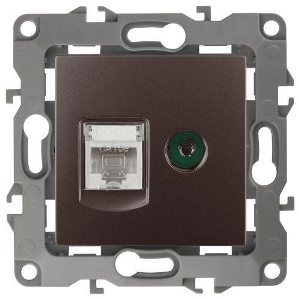 Розетка компьютерная + телевизионная Эра12 12-3110-13 RJ45 + TV IP20 бронз. Эра Б0027448