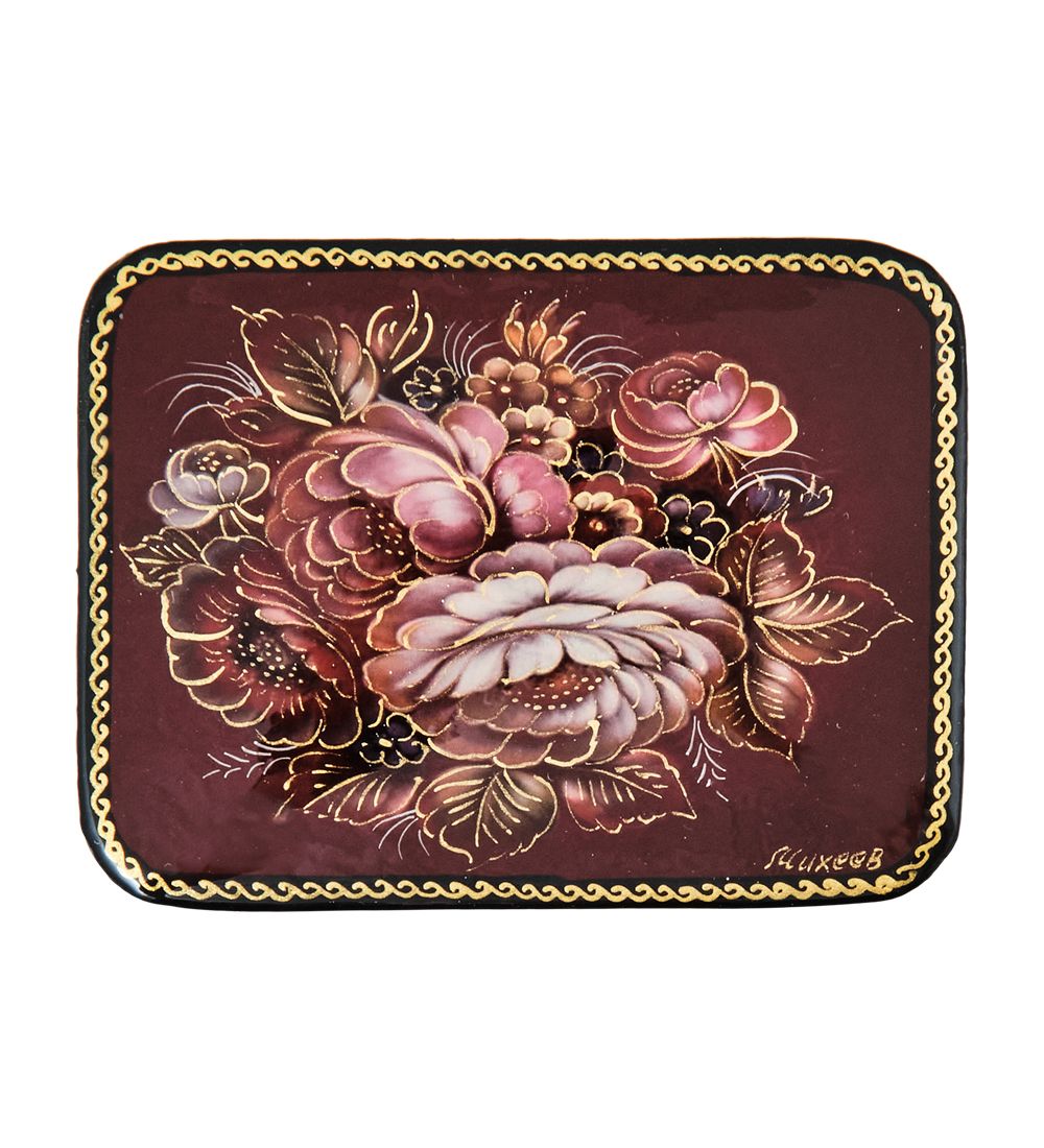 ШК-19/54-A Шкатулка в технике декупаж «Цветы» (10х8х3,5)