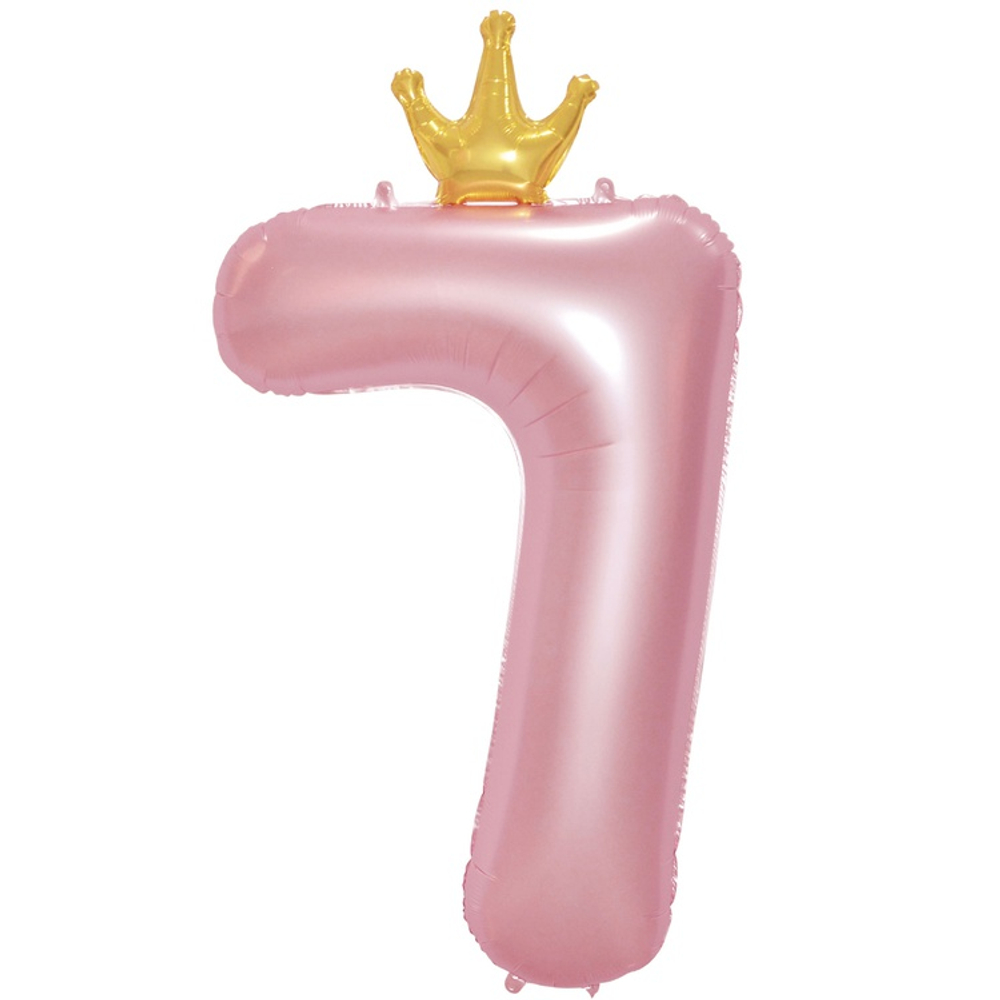 Шар фольгированный Цифра 7 115 см (Розовый)