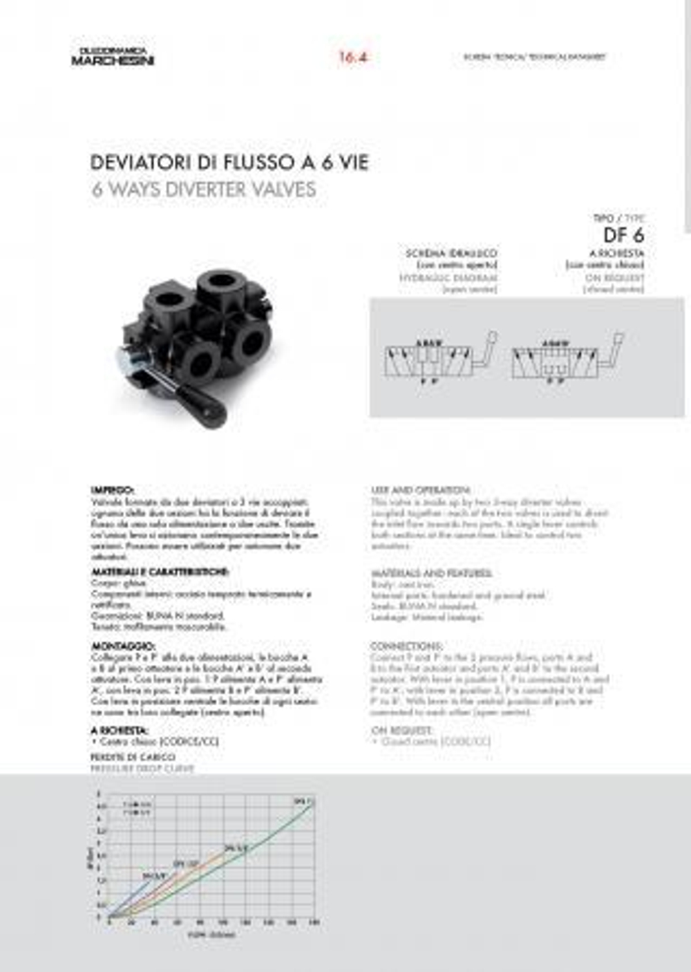 Шестиходовой дивертор DF6 VIE 1 (V0960), 200 л/мин, G1"