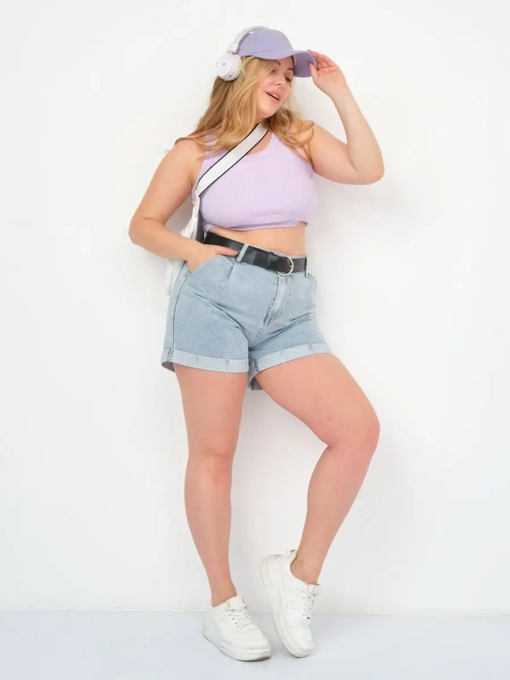 Шорты джинсовые летние с высокой посадкой