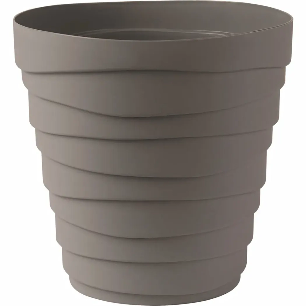 Кашпо для цветов пластиковое 3,5л d-19,7см «Бархан» Серый жемчуг