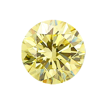 Лабораторно-выращенный бриллиант круг 7.36 х 7.41 х 4.52 мм Fancy INTENSE YELLOW/VS1 1.51 ct