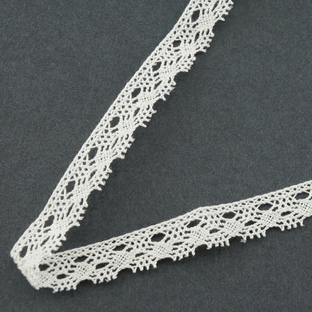 Мерсеризованное хлопковое кружево, состав 100% хлопок, ширина 14 мм, цвет шампань (10013160/260320/0