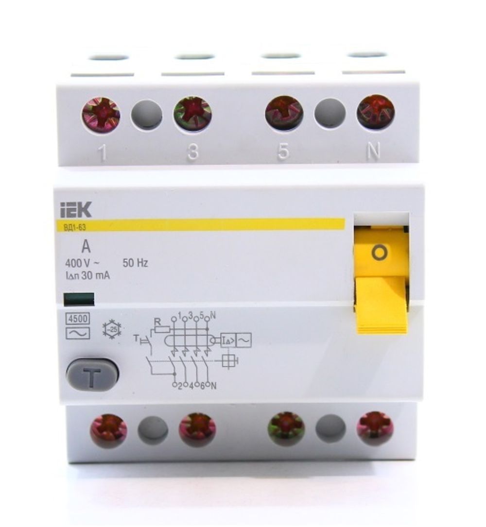 Устройство защитного отключения 4П 25А 30мА ВД1-63 тип АС
