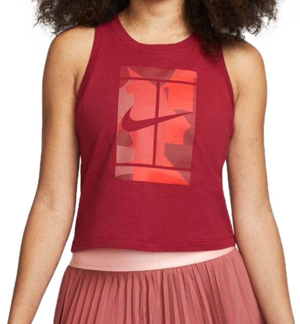 Женский топ теннисный Nike Court Logo Tank W - pomegranate