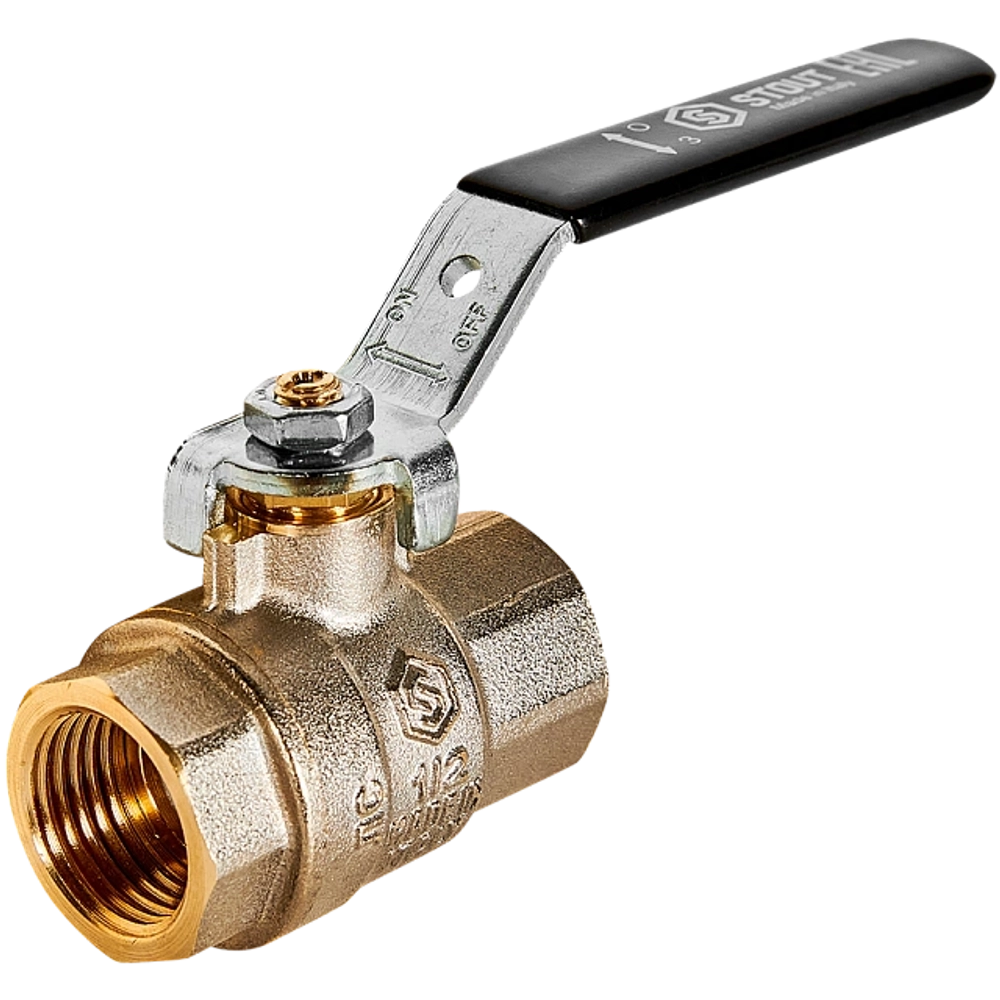 STOUT Кран шаровой полнопроходной, ВР/ВР, ручка рычаг 1/2*