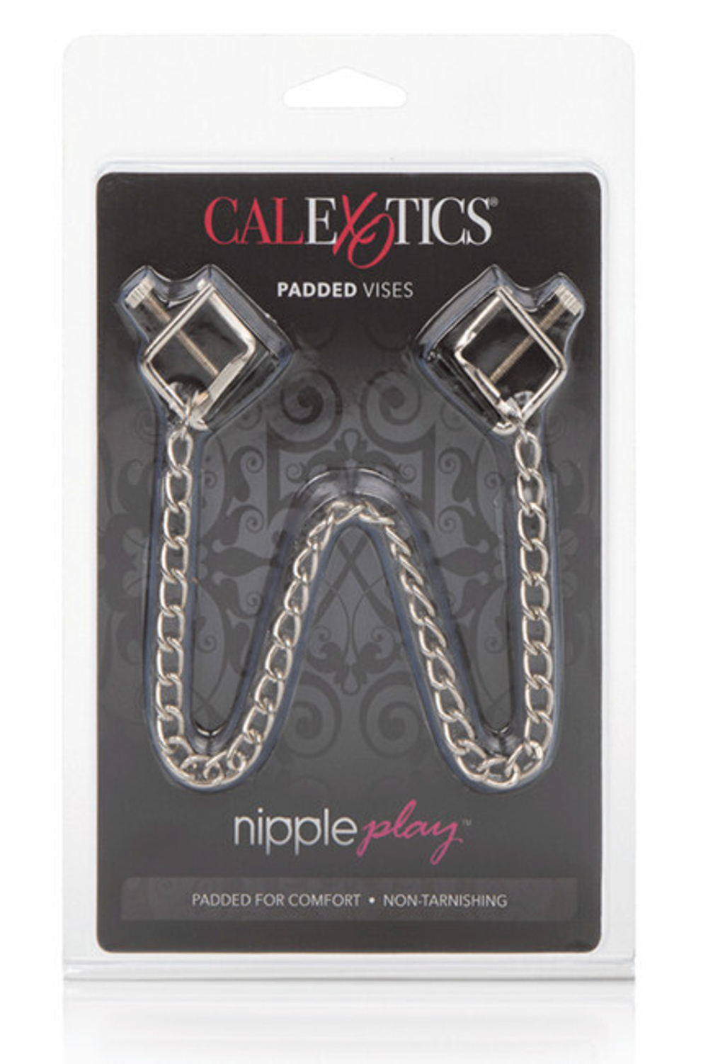 Зажимы на соски с уникальным дизайном в виде тисков Nipple Play Padded Vises (Цвет: Серебристый с черным)