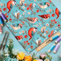 Ткань премиум таффета пернатое разнообразие