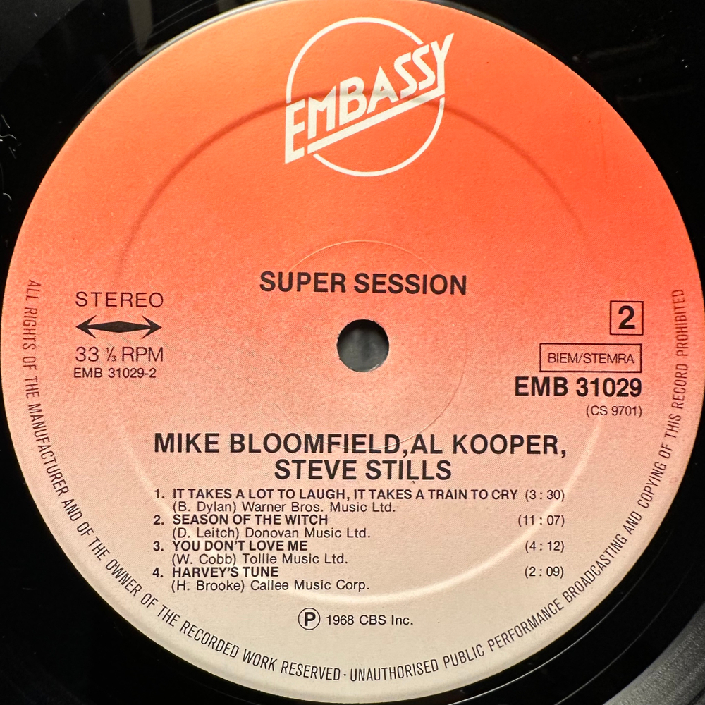 Mike Bloomfield / Al Kooper / Stephen Stills - Super Session (Европа)