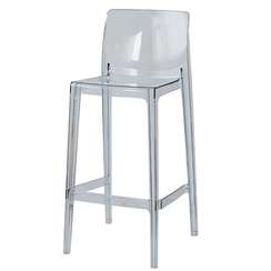 Полубарный стул Ghost 65 см прозрачный дымчатый