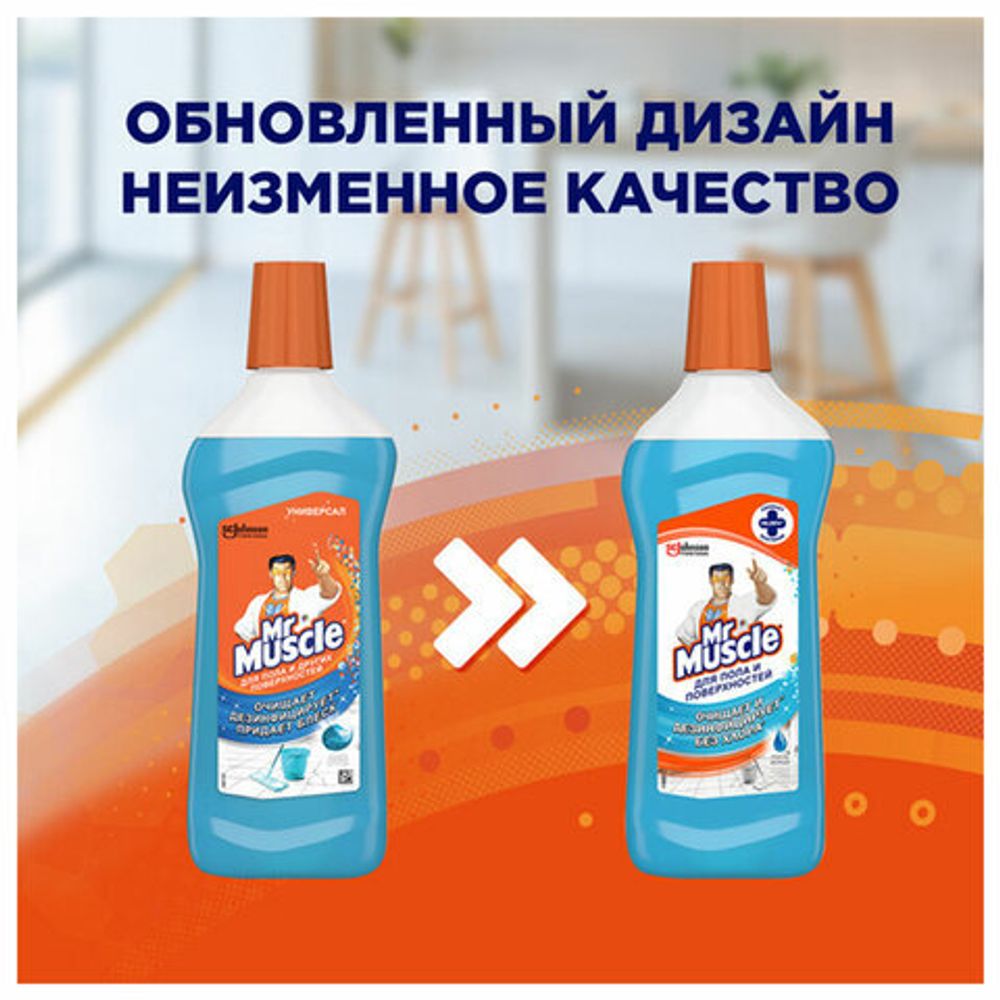 Средство для мытья пола и поверхностей 500 мл, МИСТЕР МУСКУЛ "После дождя", 365719