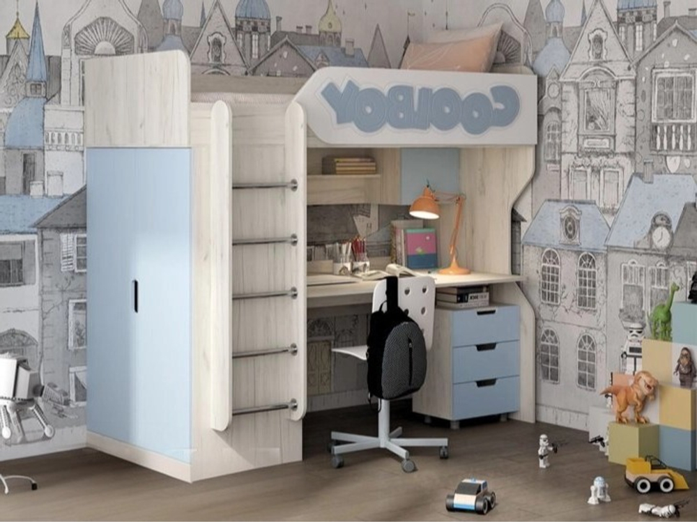 Детская 3Д Кровать чердак ДН-83,ДН-62 левое исполнение