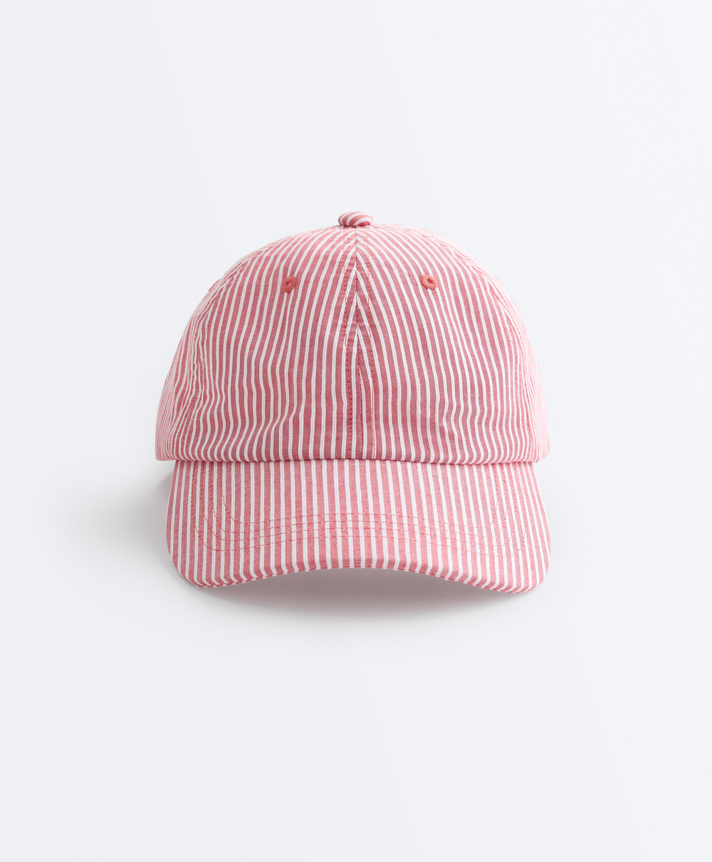 OYSHO Кепка из 100%-го хлопка в полоску, красный