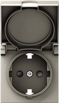 Накладка для розетки Schuko с заземлением,  с крышкой,  16A 250 В~,  матовый кашемир,  серия A07